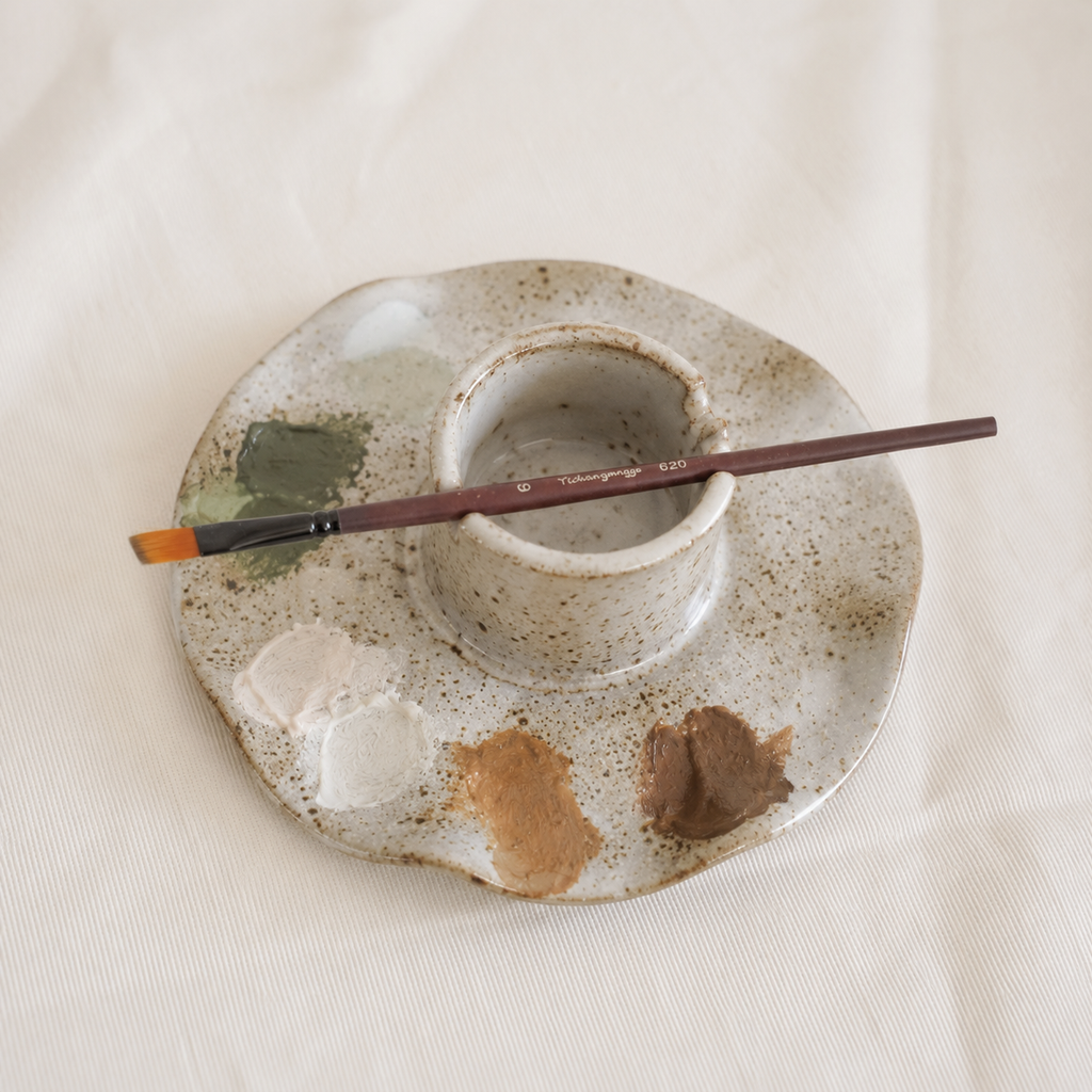 Morning Hush - Canvas Stone Ceramic Palette